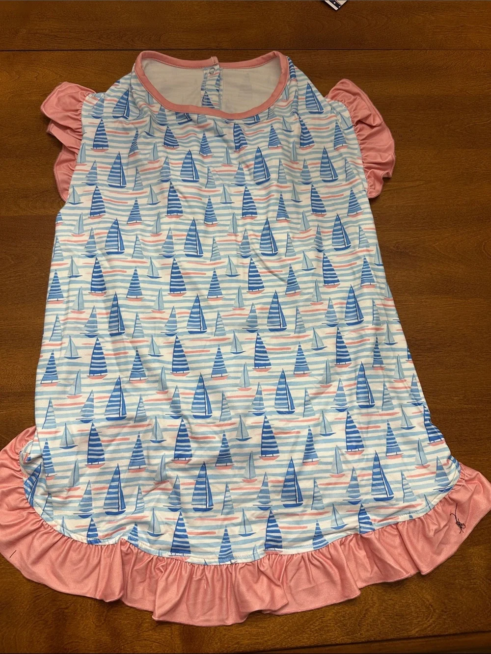 Griffy & Drake Sailboat Ruffle Dog Shirt 2XL
